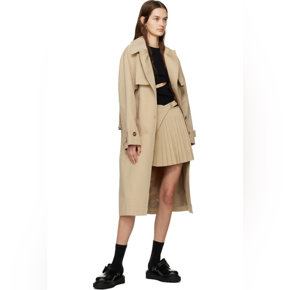 Beige Cross Belted Miniskirt